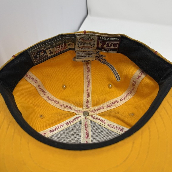 San Diego Padres Hat Cap Fitted 7 1/8 Brown MLB Baseball Swinging Friar - Picture 5 of 6